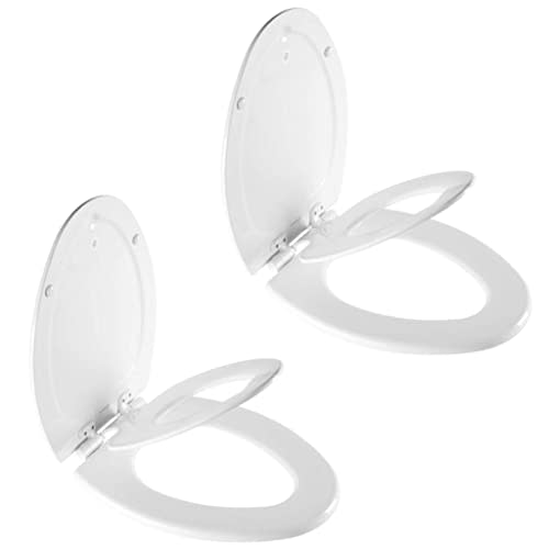 Mayfair NextStep2 Slow-Close Toilet Seat with Built-In Toddler Potty Training Seat, Removable, White, Elongated, 2-Pack