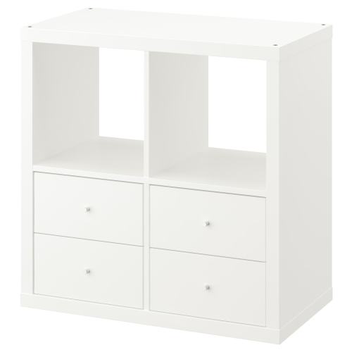 KALLAX Shelving unit - with 4 drawers/white 30 1/8x30 1/8 "