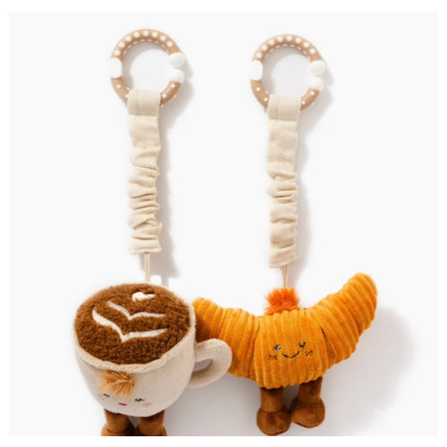 2 Pack Mini Market Brunch Stroller Toys - Coffee & Croissant