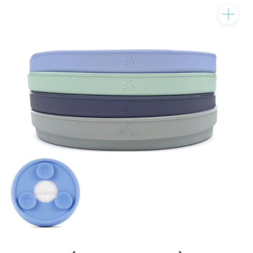 6.7" Porcelain Plate Silicone Suction Sleeve MistyBlue/Sage/Navy/Gray