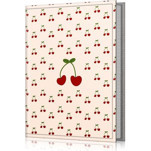 Fintie Photo Album 4x6 Photos - 52 Pockets Small Mini Capacity Premium Vegan Leather Cover, Portable Wallet Albums for Family Wedding Boys Girls, Coquette Cherries