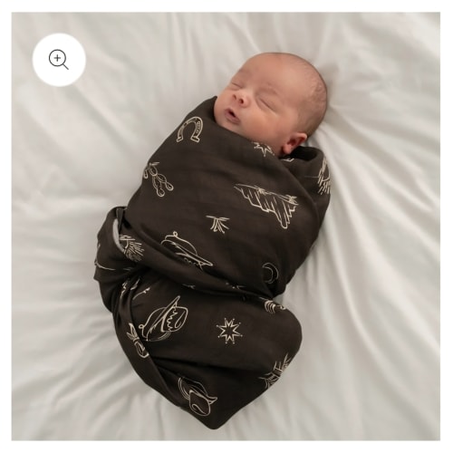 Baby Western Bamboo Muslin Swaddle – Soft & Breathable Newborn Blanket by Ellie Sue