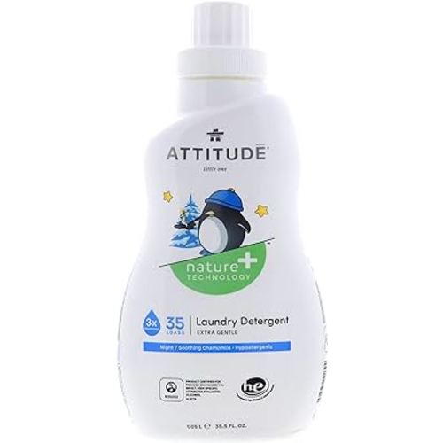 ATTITUDE Baby Laundry Detergent, Hypoallergenic, Dye-Free, HE & Standard, Soothing Chamomile, 35.5 Fluid Ounce, 35 Loads
