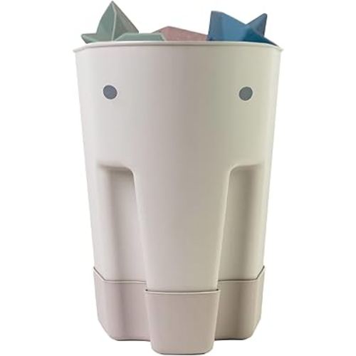 Shnuggle Ellie Bath Toy Storage Scoop | Baby & Toddler Bath Toy Drying Caddy with Drip Tray - Taupe