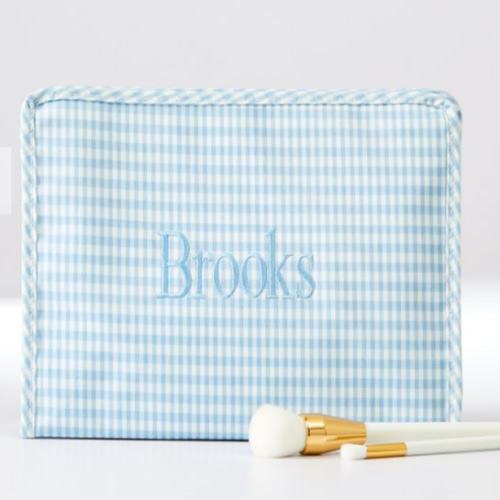 Riley Patterned Pouch- Blue
