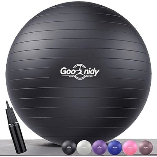 Soft Exercise Ball, Anti-Burst Pilates Yoga Ball Chair Supports 2200lb, Workout Equipment w/ Pump for Women Pregnancy, Medicine, Birthing, Physical Therapy, Stability, Excersing, Birth, Swiss, Fitness