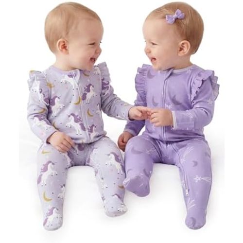Yoofoss Baby Sleepers Baby Girl Clothes 100% Cotton Pajamas for Newborn 0-3 3-6 6-9 Months Sleep and Play Pjs