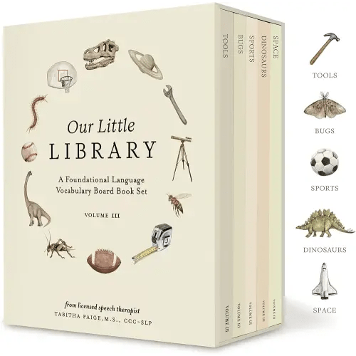 Our Little Library Vol. 3: Dinosaurs, Space, Tools, Bugs, and Sports Board Book Set for Boys & Girls (Tabitha Paige Children's Book Series)