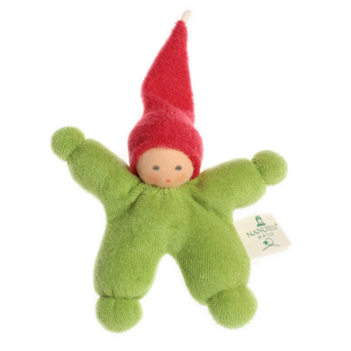 Nanchen Soothing Waldorf Rattle Doll Green