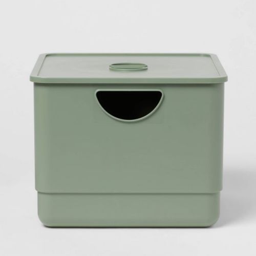 Kids' Storage with Lid Green - Pillowfort™: Stackable Utility Bin, 13.53 Volume, Spot Clean, 2-Piece Set
