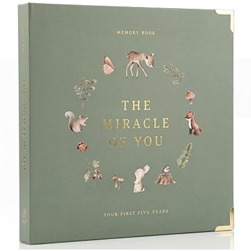 Keepsake Baby Memory Book for Boys and Girls – Timeless First 5 Year Baby Book – Neutral Journal Scrapbook or Photo Album - Record a Milestone for Every Event from Birth to Age 5