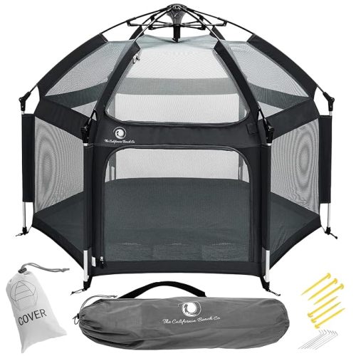 Pop 'N Go Baby Playpen, Portable Pack N Play with Canopy, Beach Tent Black