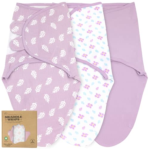 Bublo Baby Swaddles for Newborns – 3-Pack Infant Swaddles 0-3 Months – Adjustable Swaddle Sleep Sack – Soft Organic Cotton Baby Wrap for Safe & Cozy Sleep