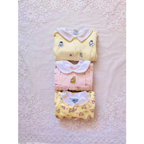 3-6 months: 3 Baby Rompers All Cotton Infant Outfits to Bring Baby Home Vintage Baby Outfits Set New Baby Shower Gift for Vintage Loving Mom