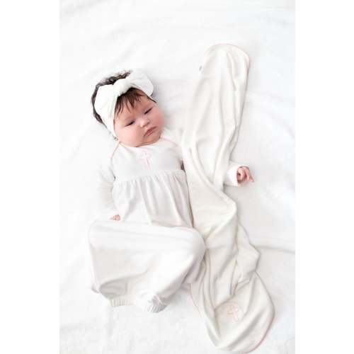 Pink Cross Embroidered Pip Blanket โ Goosies