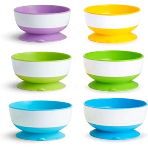 Munchkin® Stay Put™ Suction Bowls for Babies and Toddlers, 6 Pack