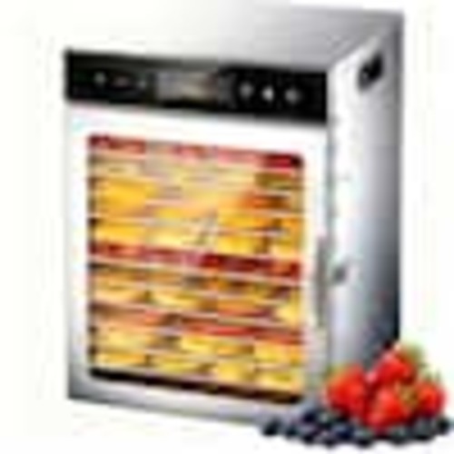 SEEUTEK 12-Tray Stainless Steel Trays Food Dehydrators, Dehydrator Machine Digital Timer Temperature Control BZ-1684