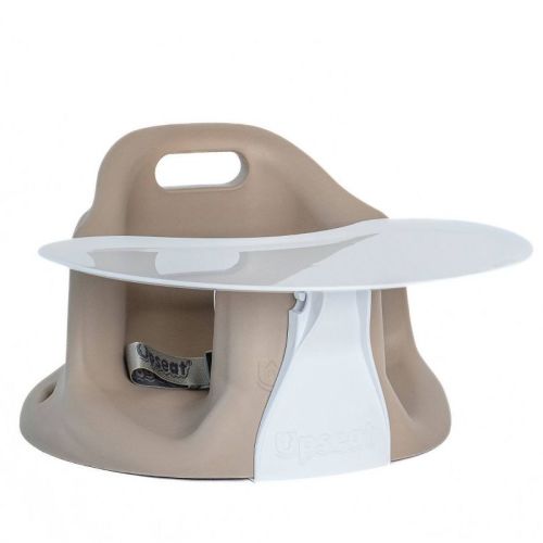 Upseat Original Ergonomic Baby Floor & Booster Reclining Seat with Tray - Taupe