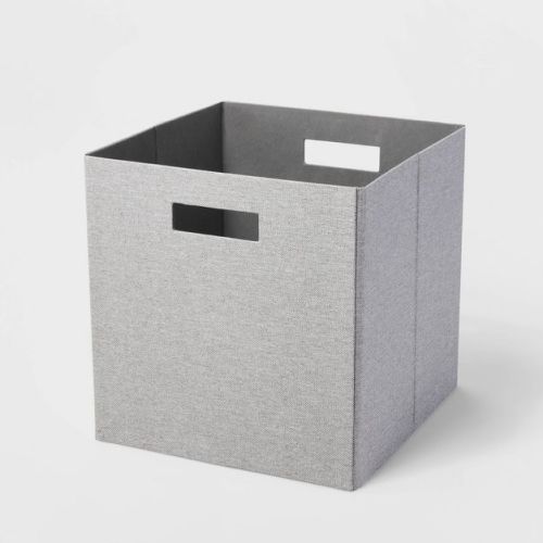 13''x13'' Fabric Bin Chunky Linen Fossil - Brightroom™: 13 Inch Storage Cube, Decorative Storage