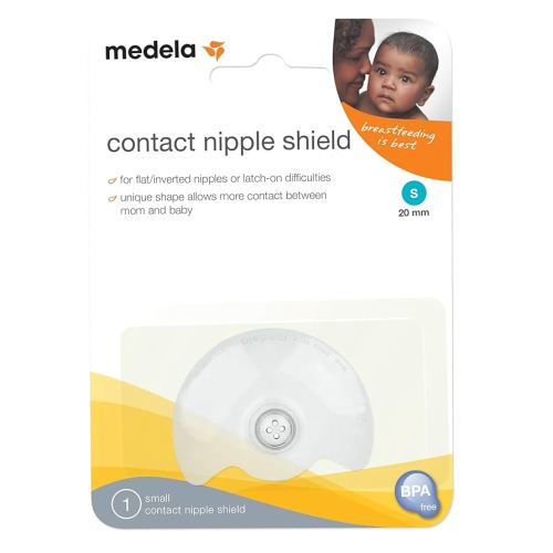 Medela Contact Nipple Shield for Breastfeeding, Medium 20mm Nippleshield, for Latch Difficulties or Flat or Inverted Nipples, Made Without BPA