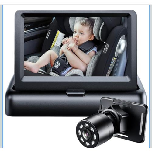 Itomoro Baby Car Mirror, View Infant in Rear Facing Seat with Wide Crystal Clear View,360° Rotation Plug and Play Easy Install baby car monitor 1080p
