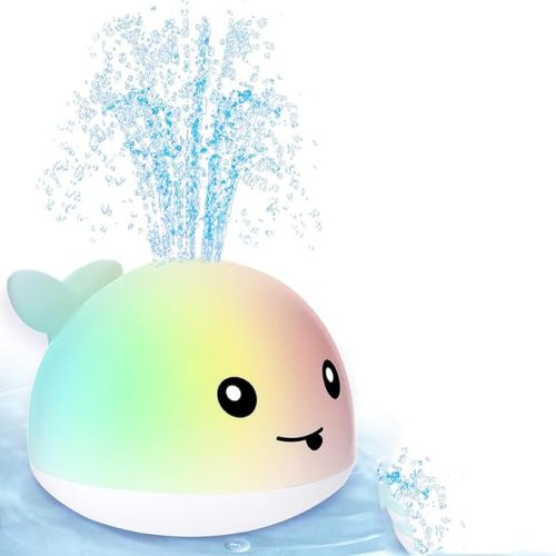 ZHENDUO Rechargeable Light Up Bath Toys, Spray Water Bathtub Toys for Toddlers & Kids, Pool & Bathroom Toy - Baby Toys