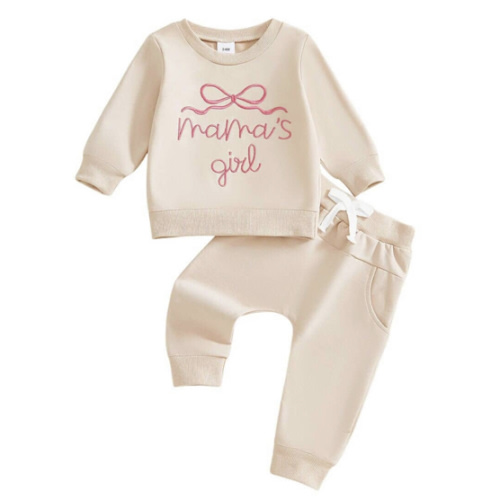 Little Girl Long Sleeve Mama's Girl Bow 2-Piece Clothing Set – The Trendy Toddlers