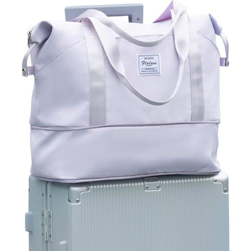 Travel Duffel Bag, Sports Tote Gym Bag, Shoulder Weekender Overnight Bag for Women