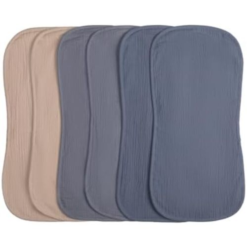 Muslin Burp Cloths 20" x 10",100% Cotton Pack of 6r, Extra Soft and Absorbent,Suitable for both boys and girls