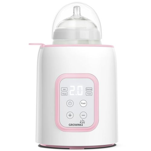 Grownsy Bottle Warmer, Fast Baby Bottle Warmer for All Bottles, Milk Warmer for Breastmilk or Formula, Smart Temperature Control and Automatic Shut-Off- Pink