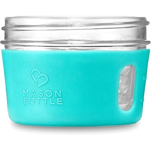 Mason Bottle 4oz Mason Jar Silicone Sleeve (2-Pack) - Regular Mouth Sleeve - Non-Toxic, Dishwasher Safe Small Mason Jar Sleeve for Grip & Protection - Made in USA (Jar NOT Included)
