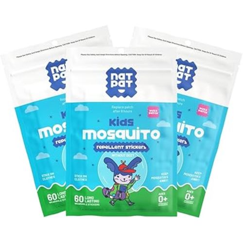 NATPAT Buzz Patch Mosquito Patch Stickers for Kids (3 pack, 180 stickers) - The Original All Natural Citronella Essential Oil Insect Patch, Plant Based Ingredients, Non-Toxic, DEET Free, for Toddlers,