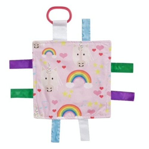 Baby Jack The Learning Lovey Magic Unicorn Magic & Rainbows Sensory Crinkle Tag Toy 8" x 8"