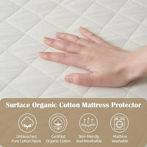 Organic Crib Mattress Protector - Top&Side 100% Waterproof Protector