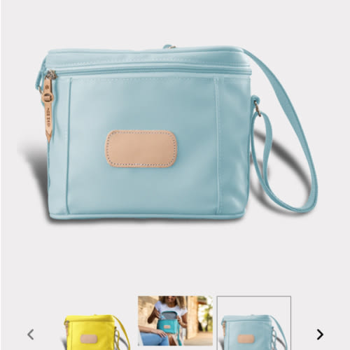 Frio Insulated Milk/Bottle Cooler Bag
Color: Ice Blue Coated Canvas
Stamp Style: initials and text
Personalization Text: D
