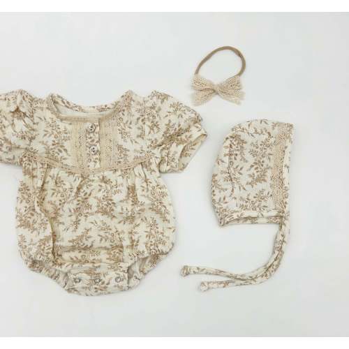 Elodie Short Sleeve Romper Set – Olive and Cradle