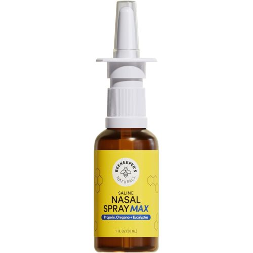 Beekeeper's Naturals Saline Nasal Spray Max, Cleanse & Clear Sinuses, 30 ml