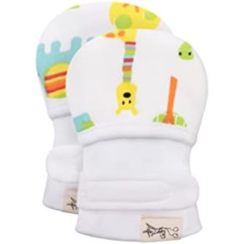 KOH KOH Kids Baby Newborn Cotton No Scratch Adjustable Animal Print Hand Mittens