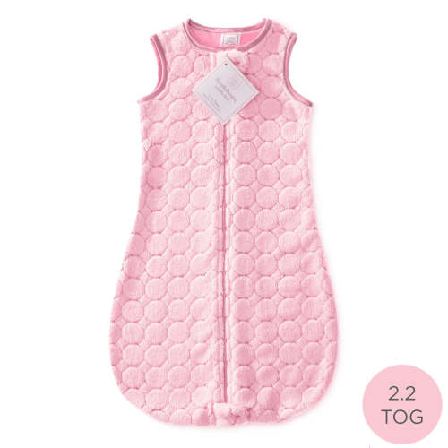 Cozy Non-Weighted zzZipMe Sack - Pink Puff Circles – SwaddleDesigns