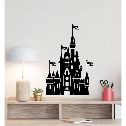 Disney Castle Wall Decal Walt Disney Poster Disneyland Sign Baby Nursery Vinyl Sticker Kids Room Children Decor Playroom Wall Art 6-39