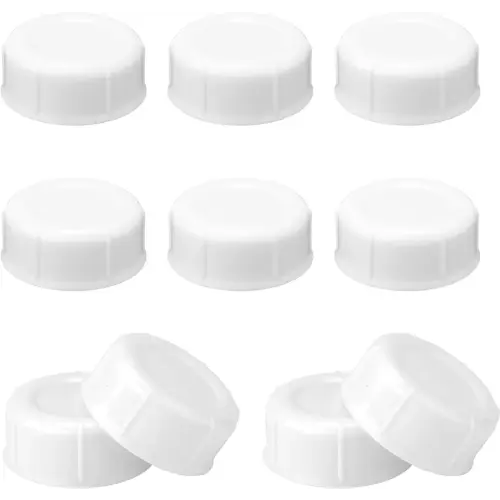10pcs Narrow Baby Bottle Caps for Dr Brown & Medela Bottles, BPA Free Travel and Storage Baby Bottle Lids Replacement Parts with Sealing Gasket for Ameda Baby Bottles Accessory (White)