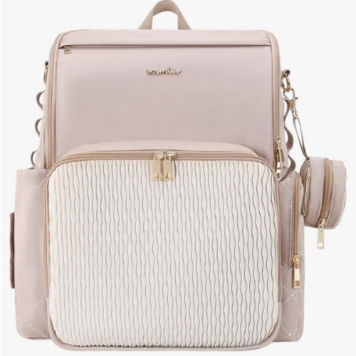 Stylish Baby Diaper Bag, Baby Bag with Changing Pad, Pacifier Case& Stroller Straps, Large Diaper Backpack Boy Girl, Water Resistant Travel Diaper Backpack for Mom Dad