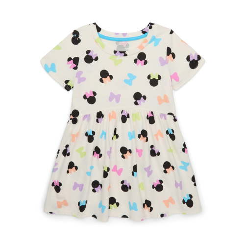 Disney Minnie Mouse Allover Print Dress - Short Sleeve Skater Dress