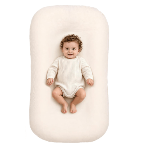 Infant Support Cushion - Soft Cotton Baby Support Cushion for 0-24 Months, Portable Tummy Time Mat for Home and Travel, Supervised Play Cushion, Baby Registry Gift (Includes Removable Natural Cover)