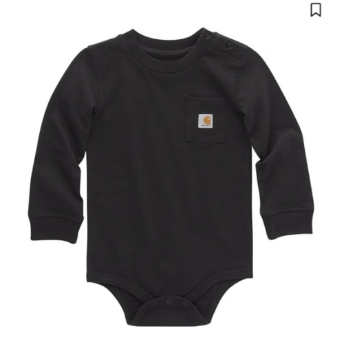 Carhartt Infant Boys' Logo Pocket Long Sleeve Onesie