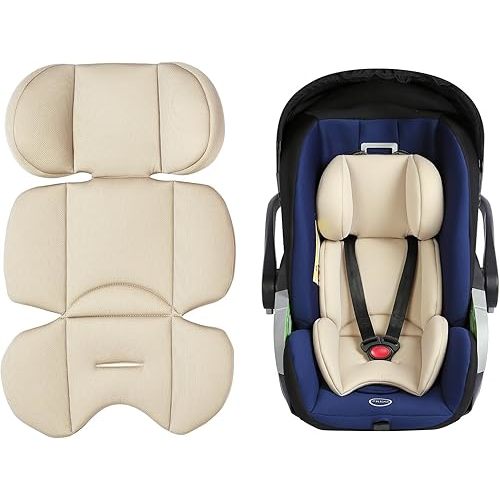 Infant Car Seat Insert – Breathable Head Support for Newborn to Toddler 0-3 Years, Soft Non-Sticky Baby Car Seat Cushion, Universal Carseat Insert Support for Stroller, Swing & Carrier
