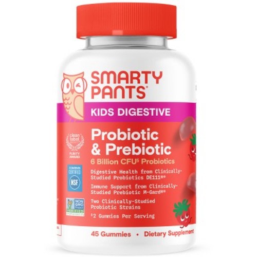 SmartyPants Kids Prebiotic & Probiotic Immunity & Digestive Health Gummy Vitamins - Strawberry Crème - 45 ct