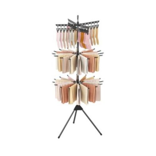 3-Tier Tripod Folding Clothes Drying Rack with 24 Clips, Freestanding Air Dryer