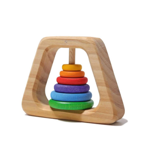 GRIMM'S SPIEL & HOLZ
Wooden Rainbow Pyramid Rattle