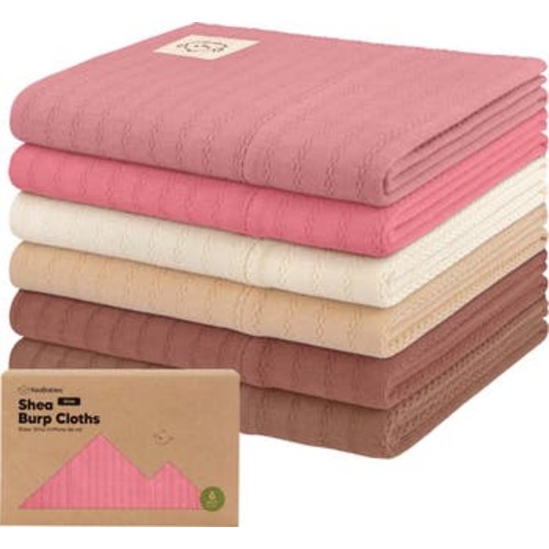 6-Pack Shea (Stria) Burp Cloths